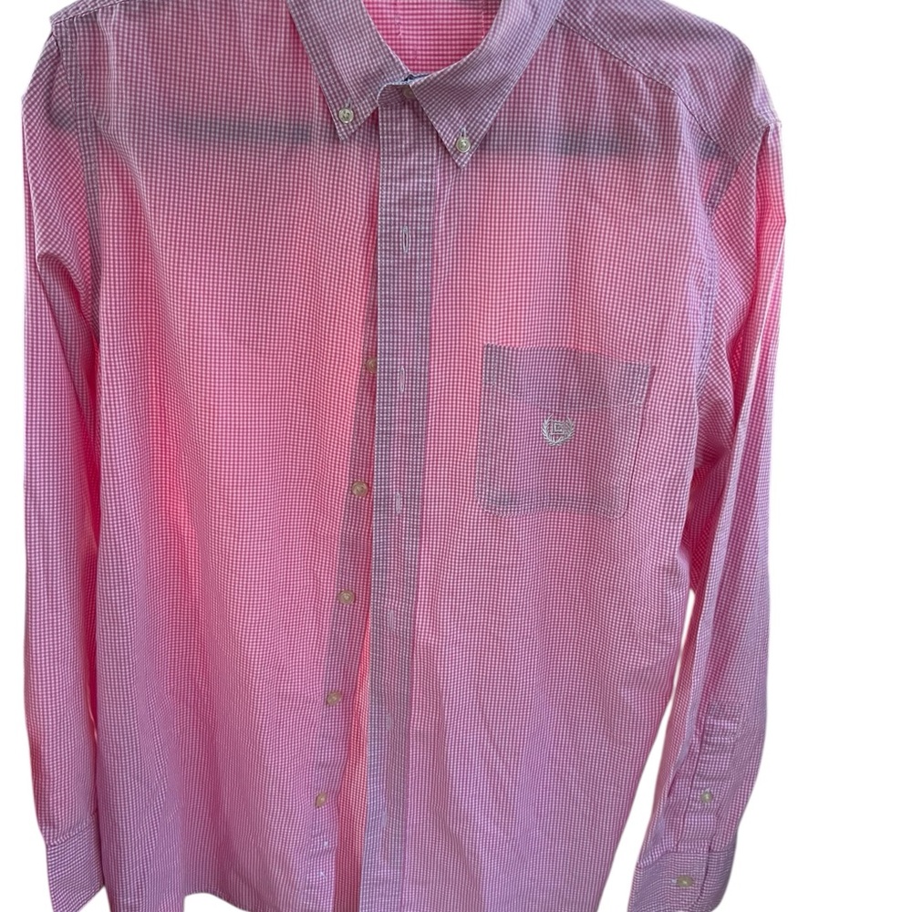 Classic Pink Gingham Men's Shirt Chaps Long Sleeve